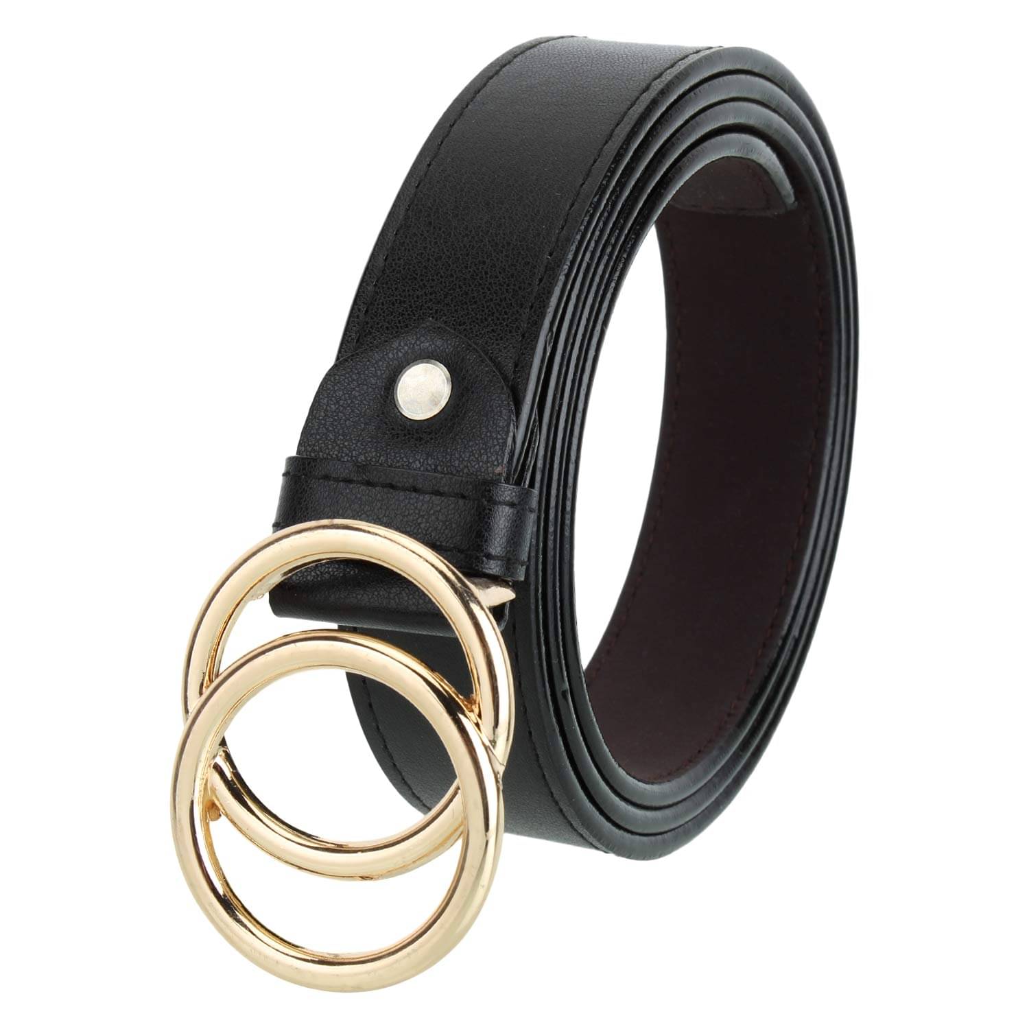     			Zacharias Black Faux Leather Casual Belt