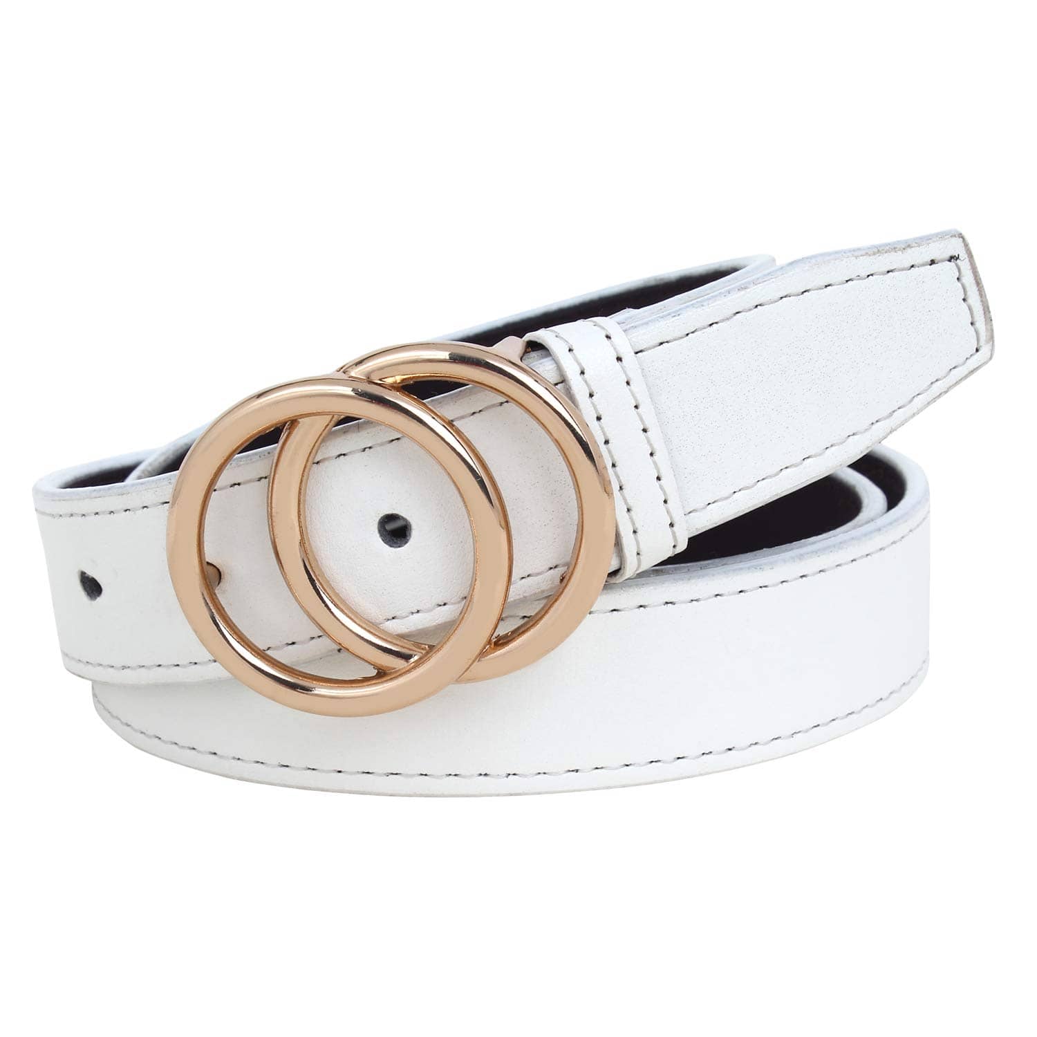 Zacharias White Faux Leather Casual Belt