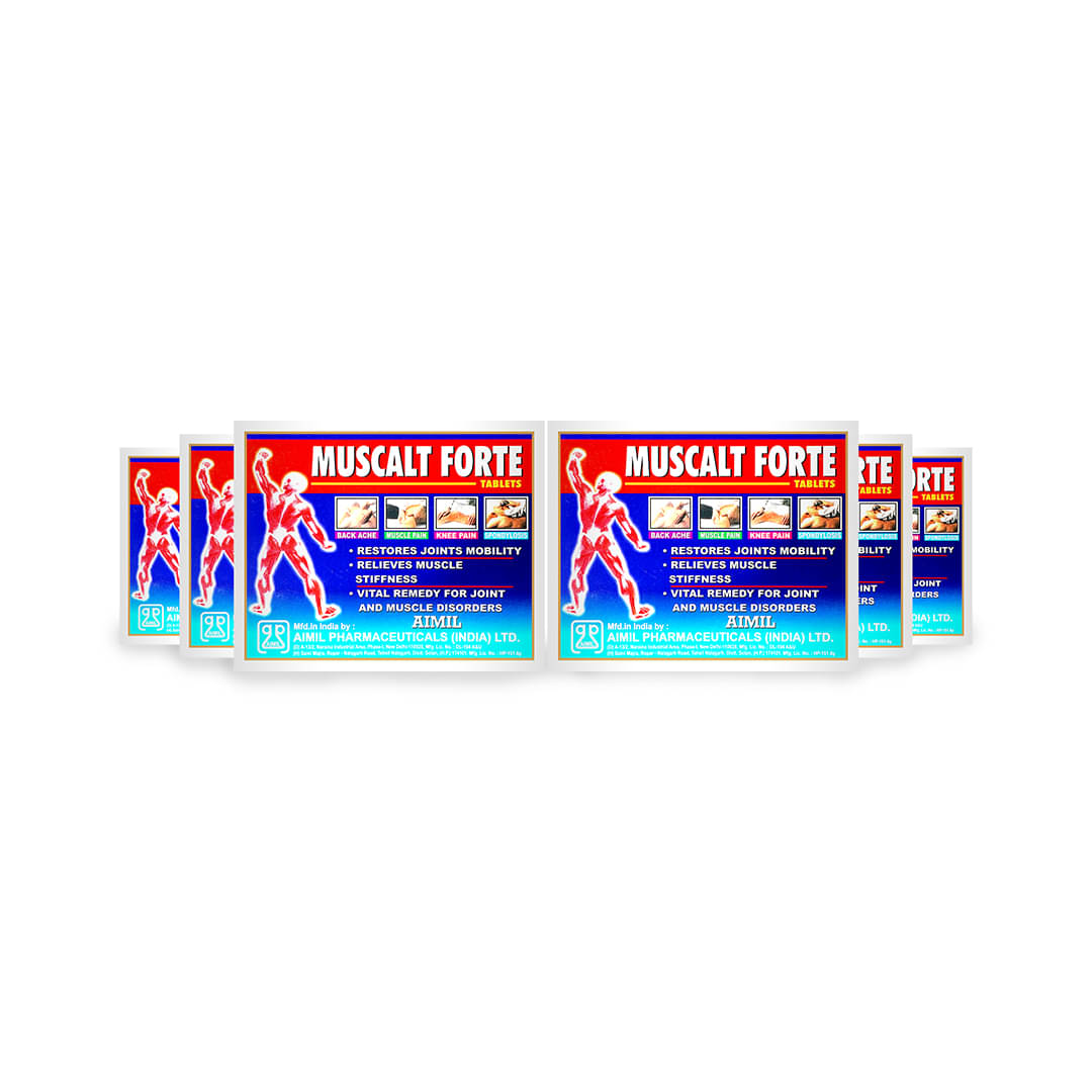     			Aimil Muscalt Forte for Joint Pain Tablet 30 gm Pack Of 6