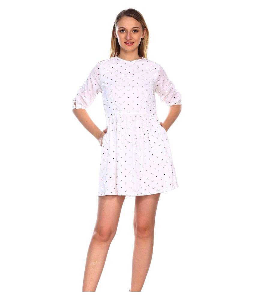     			Ess Emm Clothing Women Cotton A-line Dress ( White )
