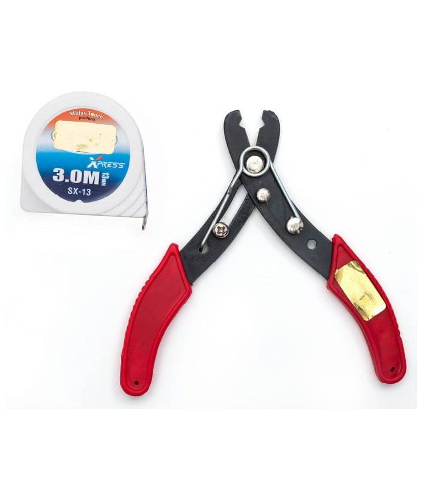     			GLOBUS 1256 Steel Hand Tool Set/2 PCS (Wire Stripper 5" (125 MM) and Measuring Tape 3 MTR/10 FEET/ 120 INCHES) 