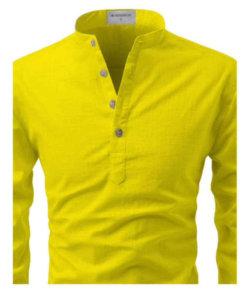 Life Roads Yellow Cotton Kurta Single - Kurtas & Kurta Sets | Buy online on ZillyBuy