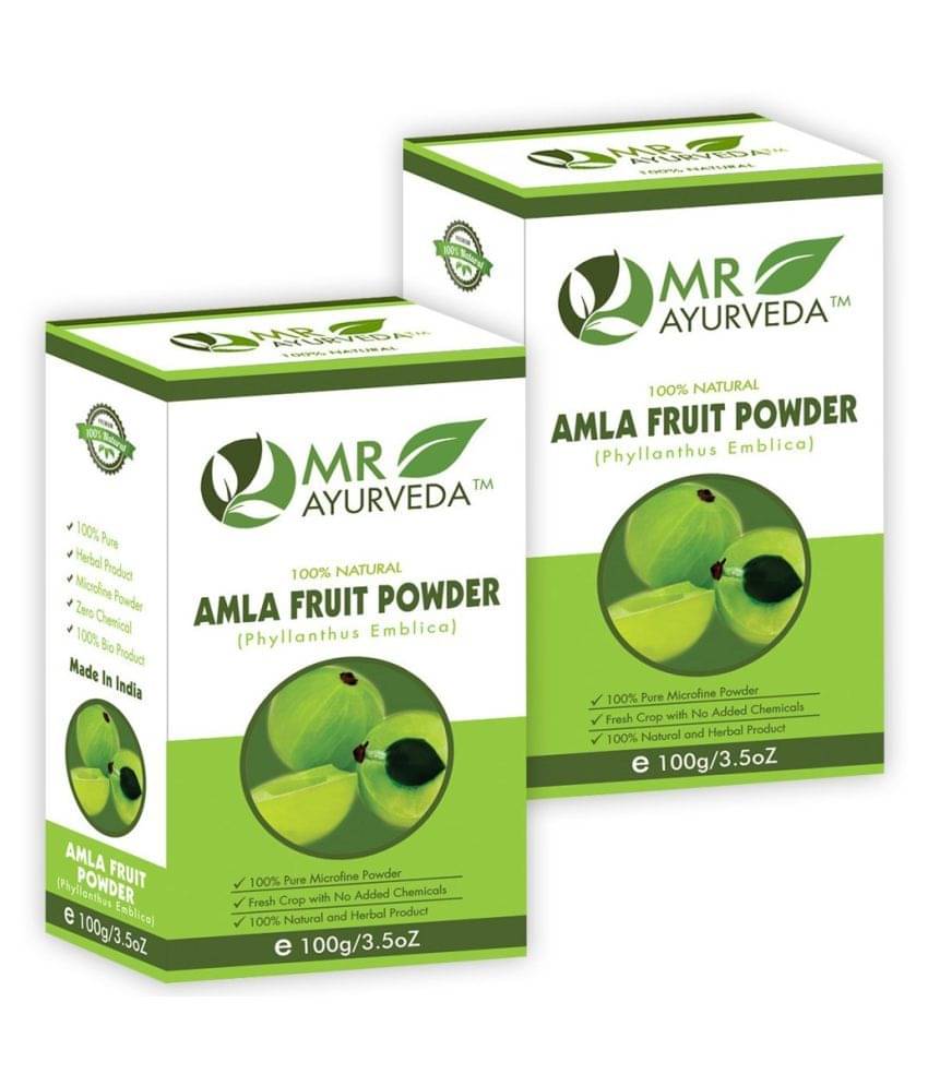 MR Ayurveda 100% Herbal Amla Powder Hair Scalp Treatment 200 g Pack of 2 MR Ayurveda 100% Herbal Amla Powder Hair Scalp Treatment 200 g Pack of 2