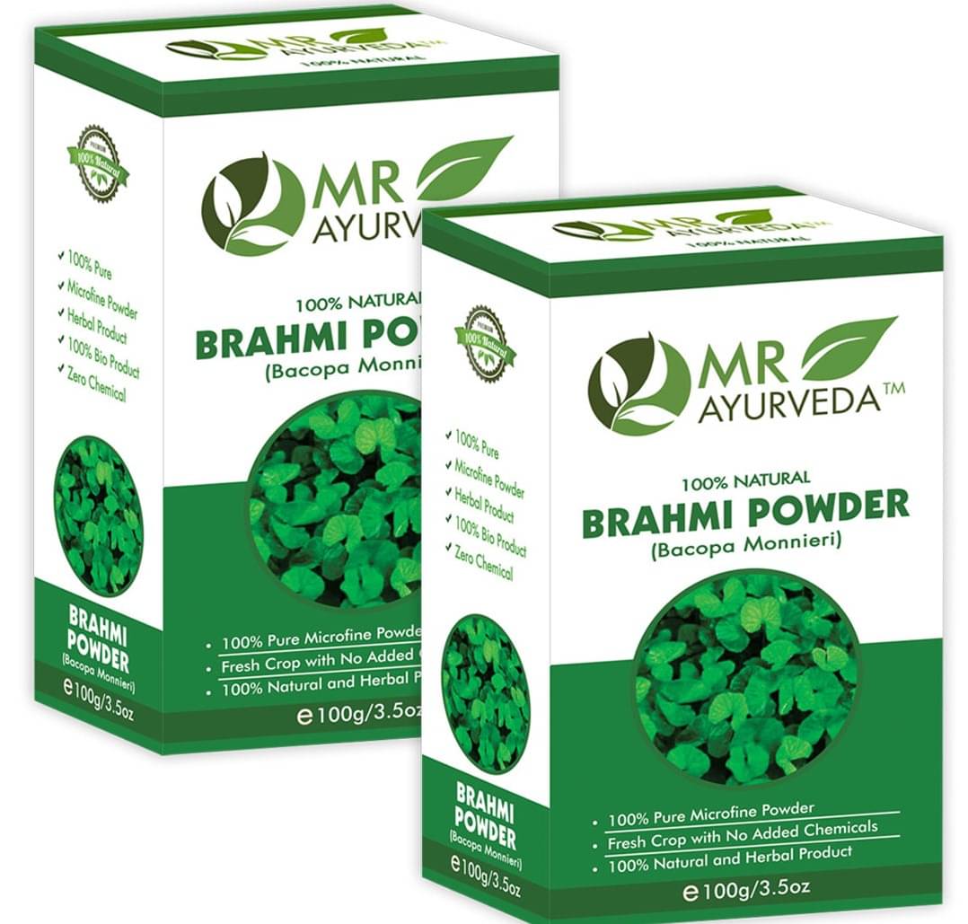     			MR Ayurveda 100% Organic Brahmi Powder Hair Scalp Treatment 200 g Pack of 2