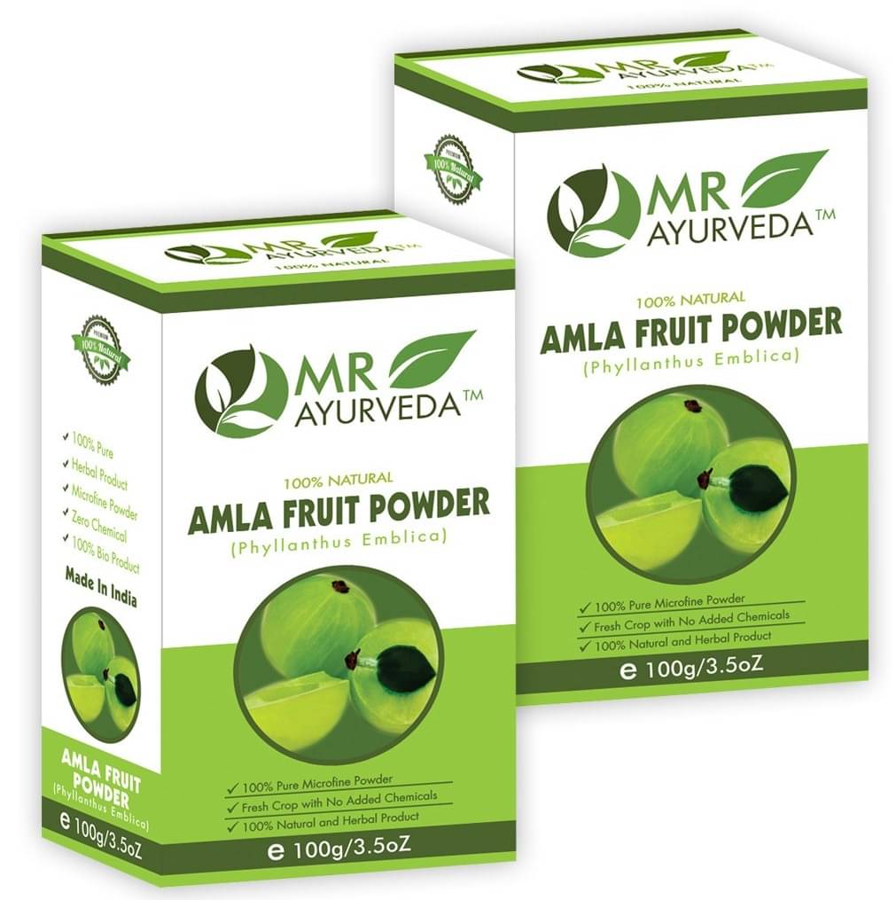 MR Ayurveda 100% Pure Amla Powder Hair Scalp Treatment 200 g Pack of 2 MR Ayurveda 100% Pure Amla Powder Hair Scalp Treatment 200 g Pack of 2