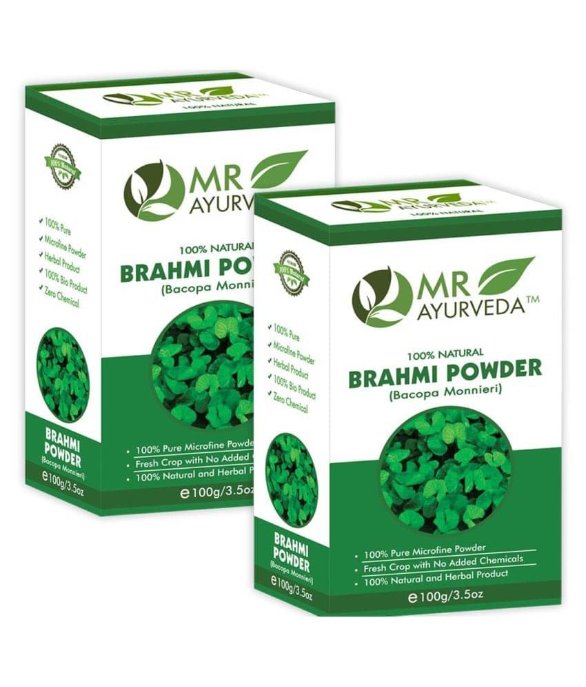 MR Ayurveda 100% Pure Brahmi Powder Hair Scalp Treatment 200 g Pack of 2 MR Ayurveda 100% Pure Brahmi Powder Hair Scalp Treatment 200 g Pack of 2