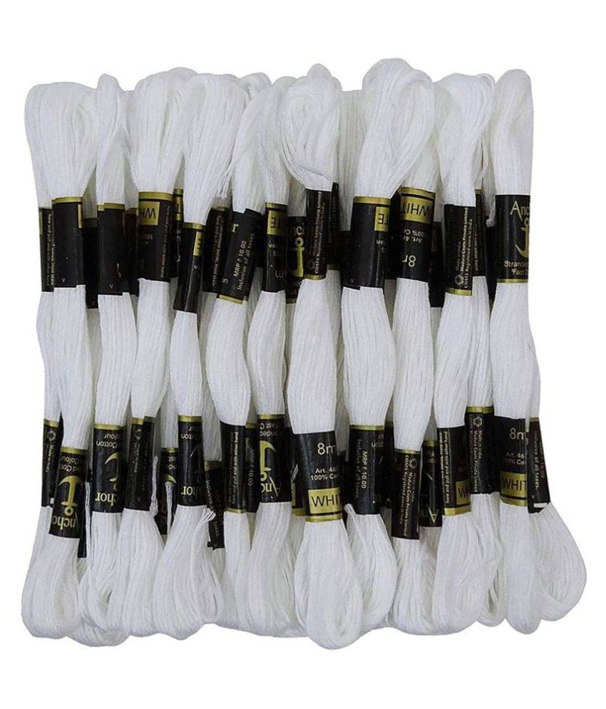     			PRANSUNITA Anchor Stranded Cotton 6 Strand Cross-Stitch Hand Embroidery Stranded Cotton Craft Sewing Floss Thread, Pack of 10