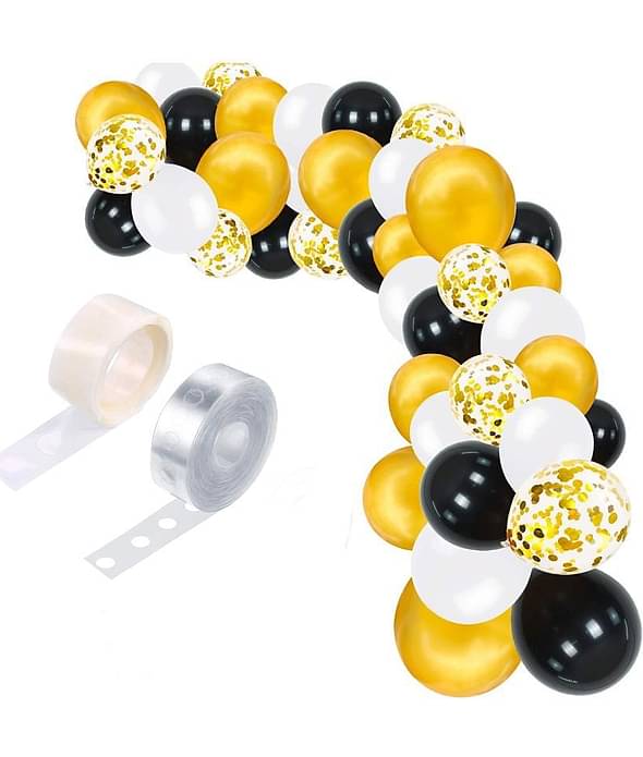 SANA PARTY DECORATION ZYOZI Party Decoration 112 Pieces Black Gold