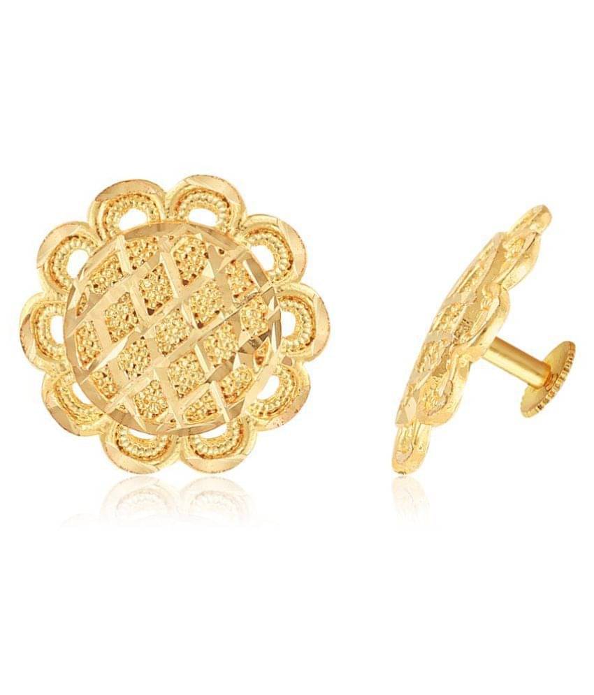     			Vighnaharta - Golden Stud Earrings ( Pack of 1 )