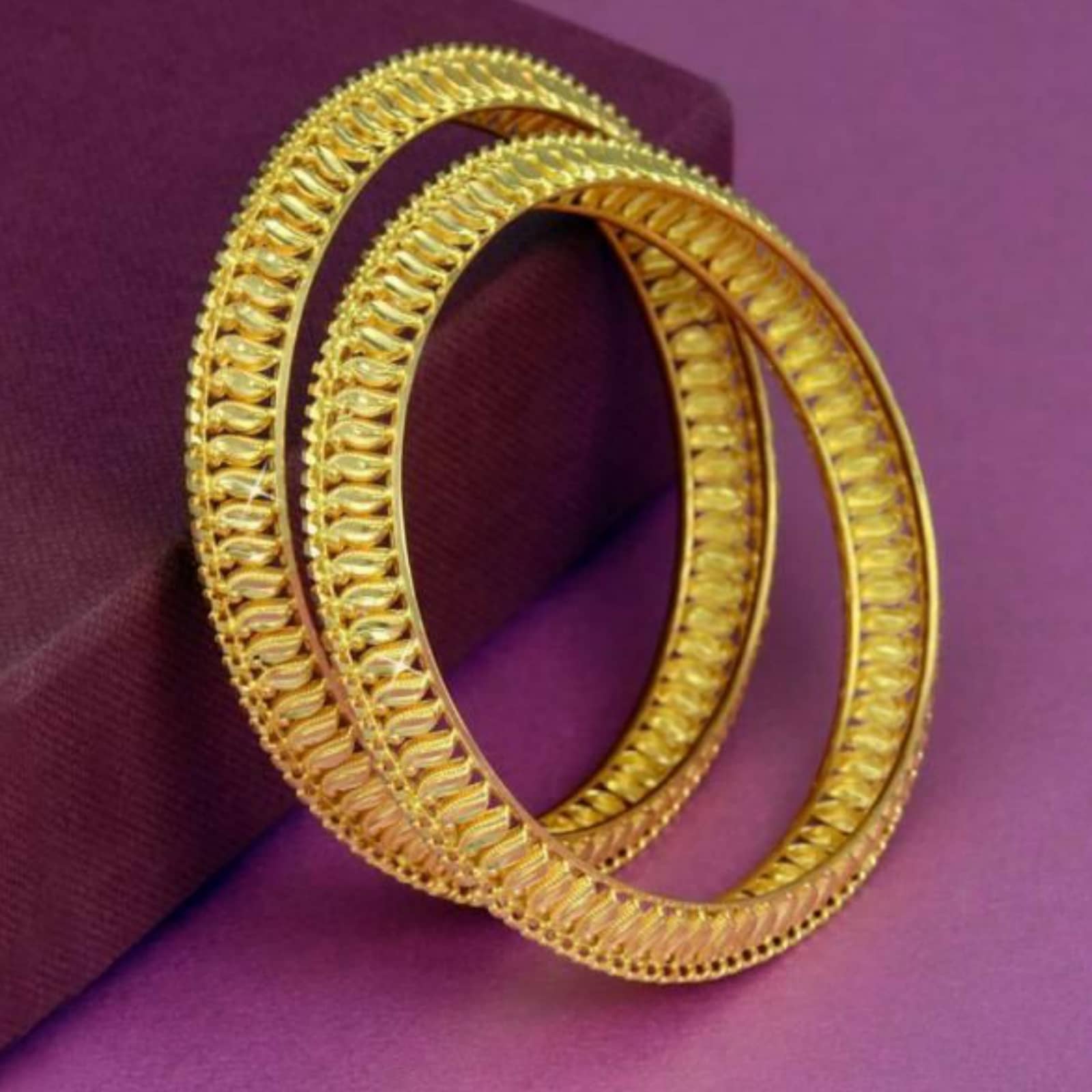 Vighnaharta Traditional Wear 1gm Gold Plated Alloy Bangle (Kada, Tode) for Women and Girls - pack of 2 pcs Bangle- [VFJ1014BG2-8] - Bangles & Bracelets | Buy online on ZillyBuy