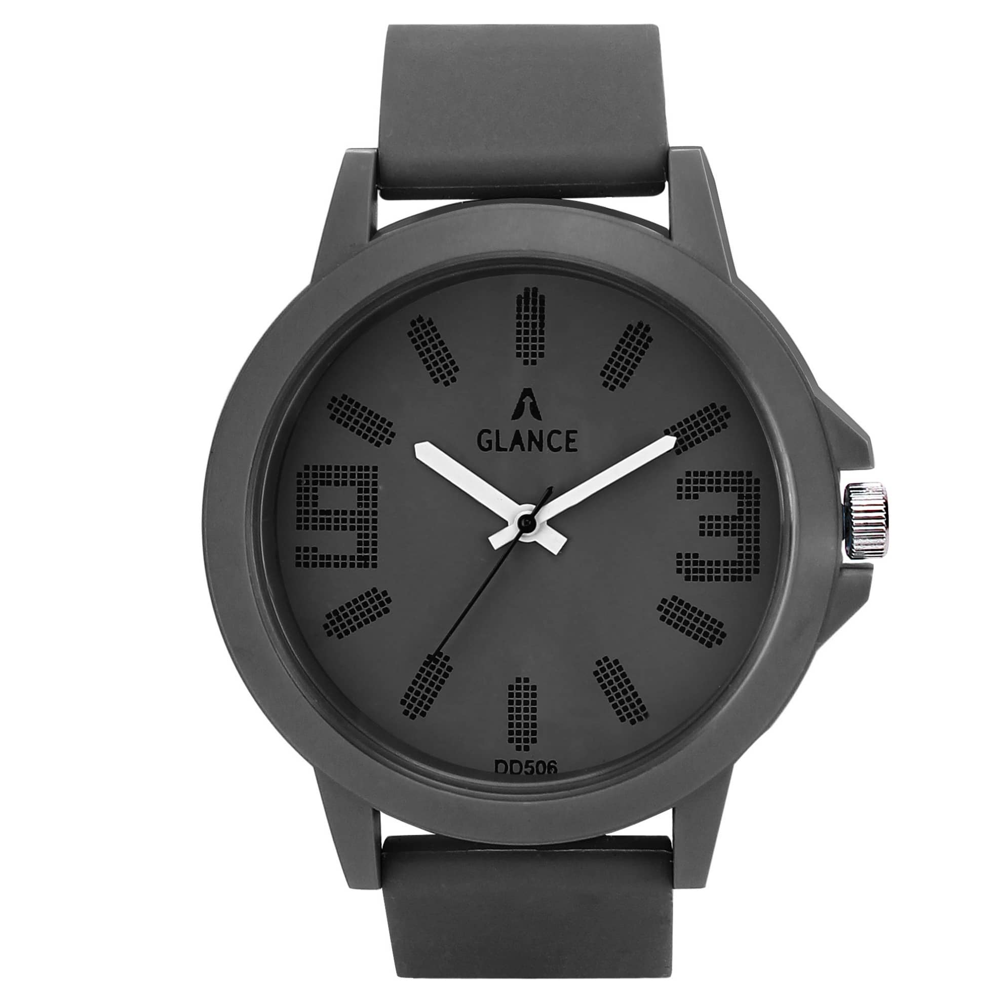 Aglance 38003PP Black grey PU Analog Men's Watch