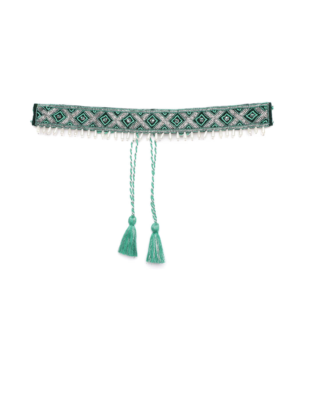     			Anekaant Turquoise Fabric Party Belt