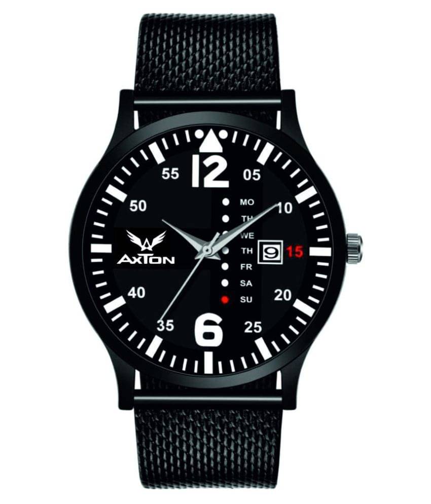     			Axton AXT004 Black Strap Silicon Analog Men's Watch