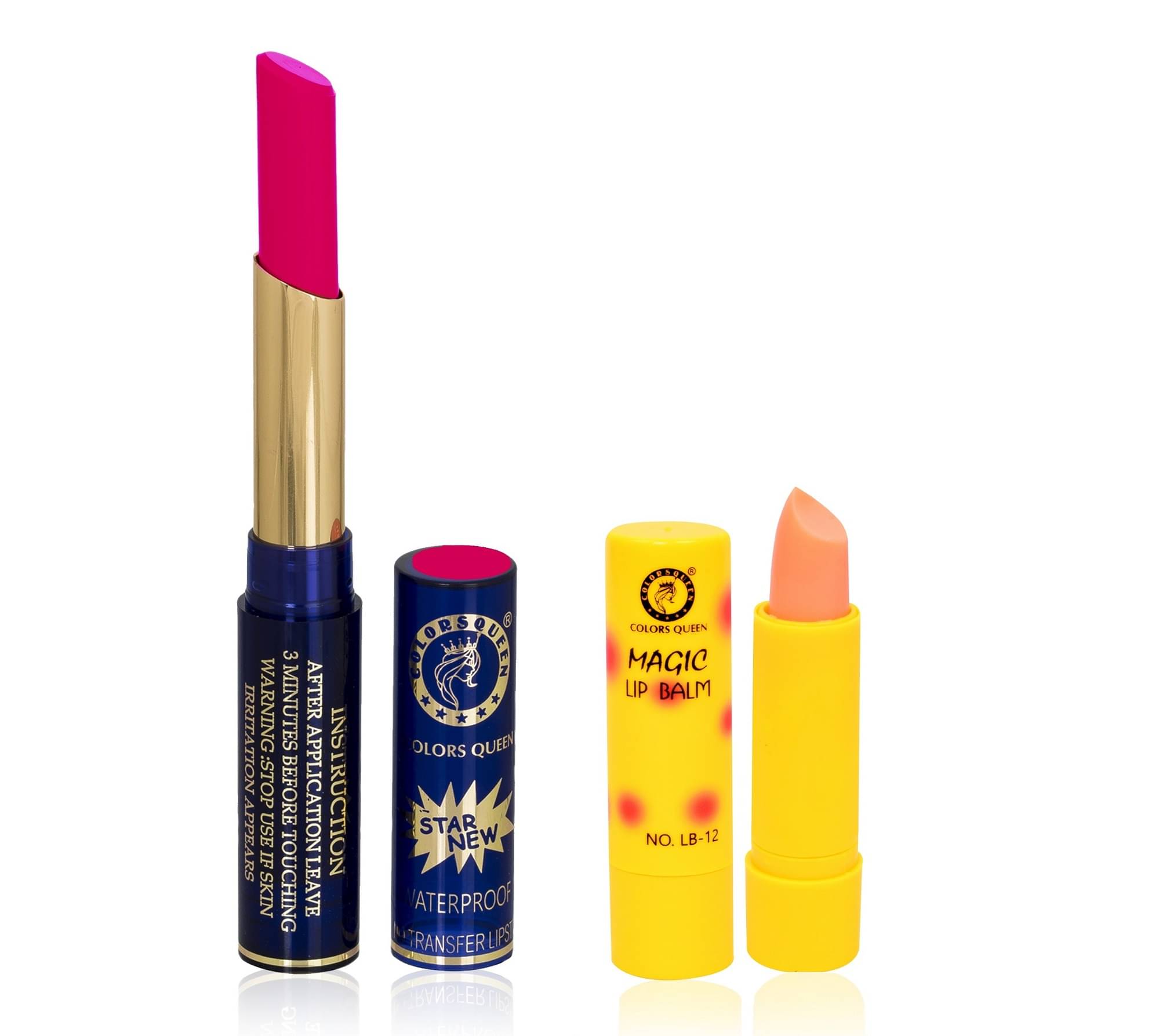 Colors Queen 18 Hours Stay Lipstick Lip Balm Raspberry Pink Pack of 2 5 g Colors Queen 18 Hours Stay Lipstick Lip Balm Raspberry Pink Pack of 2 5 g