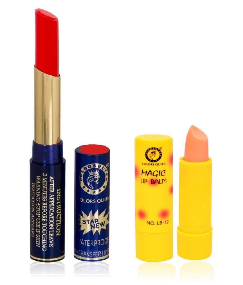     			Colors Queen 18 Hours Stay Lipstick Lip Balm Light Peach Pack of 2 5 g