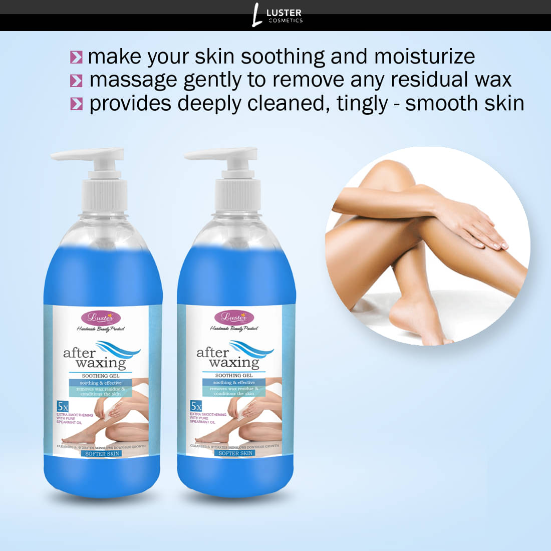     			Luster After Wax Residue Remover Gel Soothing, Cooling & Smoothing 500 mL Pack of 2