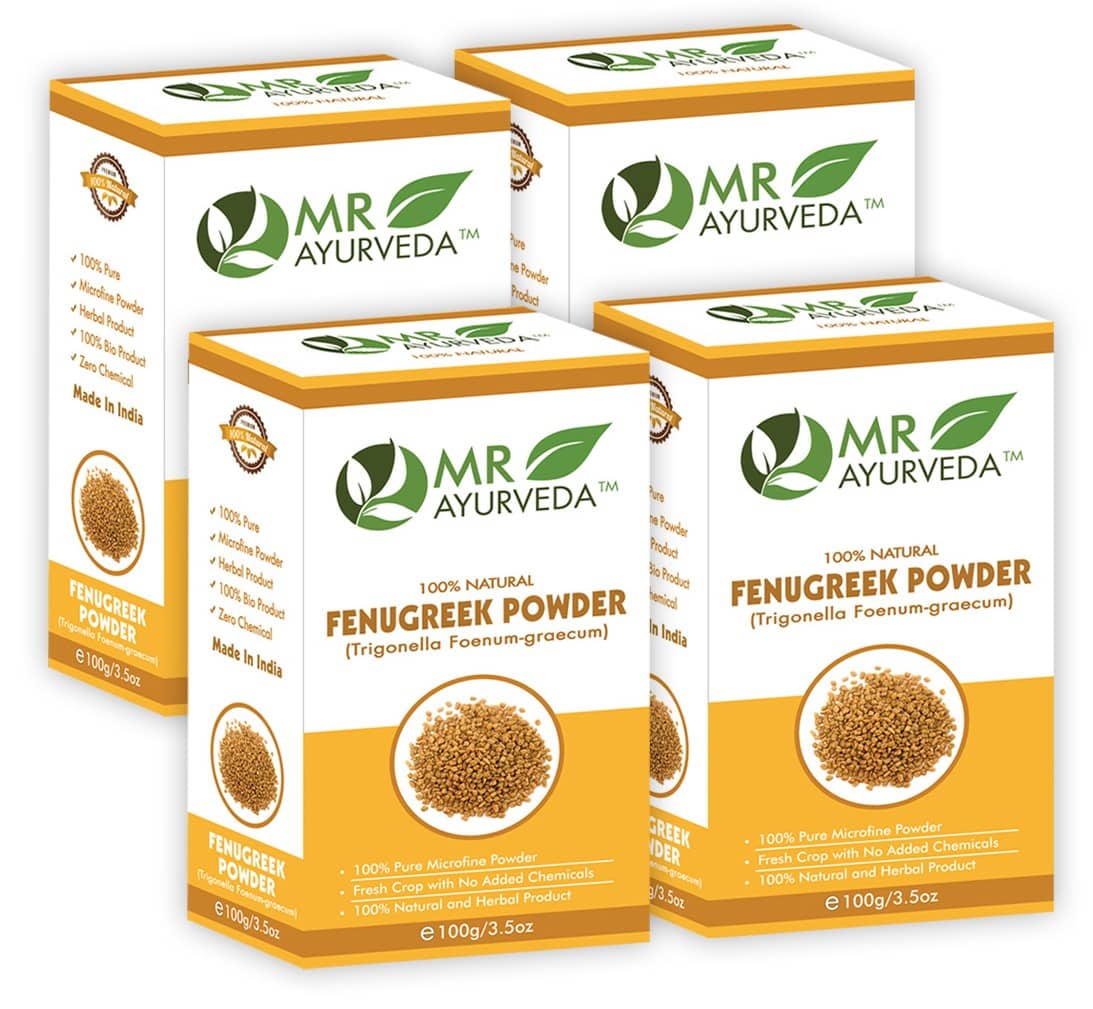 MR Ayurveda 100% Organic Fenugreek Powder Hair Scalp Treatment 400 g Pack of 4