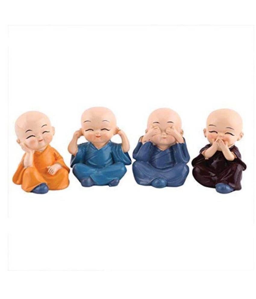PRINTZILLA Multicolour Acrylic Monk Buddha Smoke Backflow - Pack of 4 PRINTZILLA Multicolour Acrylic Monk Buddha Smoke Backflow - Pack of 4