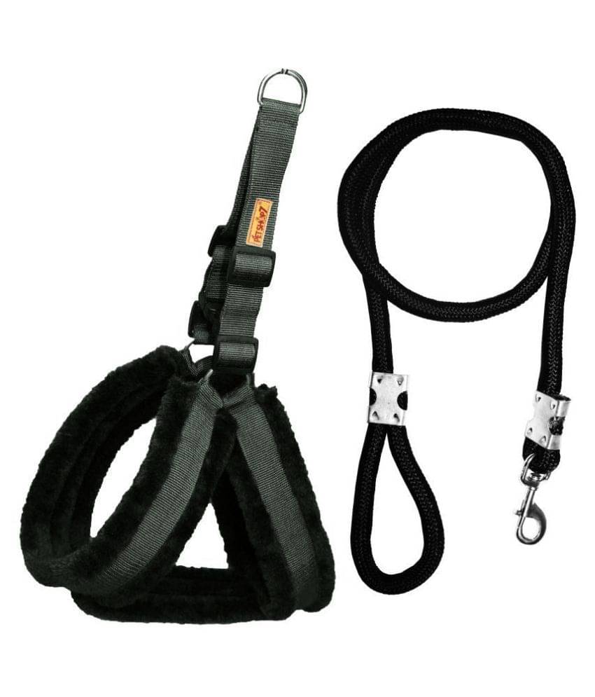 Petshop7 Premium Qualtiy Fur Padded Nylon Dog Harness & Leash Rope 1inch - Large (Chest Size - 27-32inch) Petshop7 Premium Qualtiy Fur Padded Nylon Dog Harness & Leash Rope 1inch - Large (Chest Size - 27-32inch)