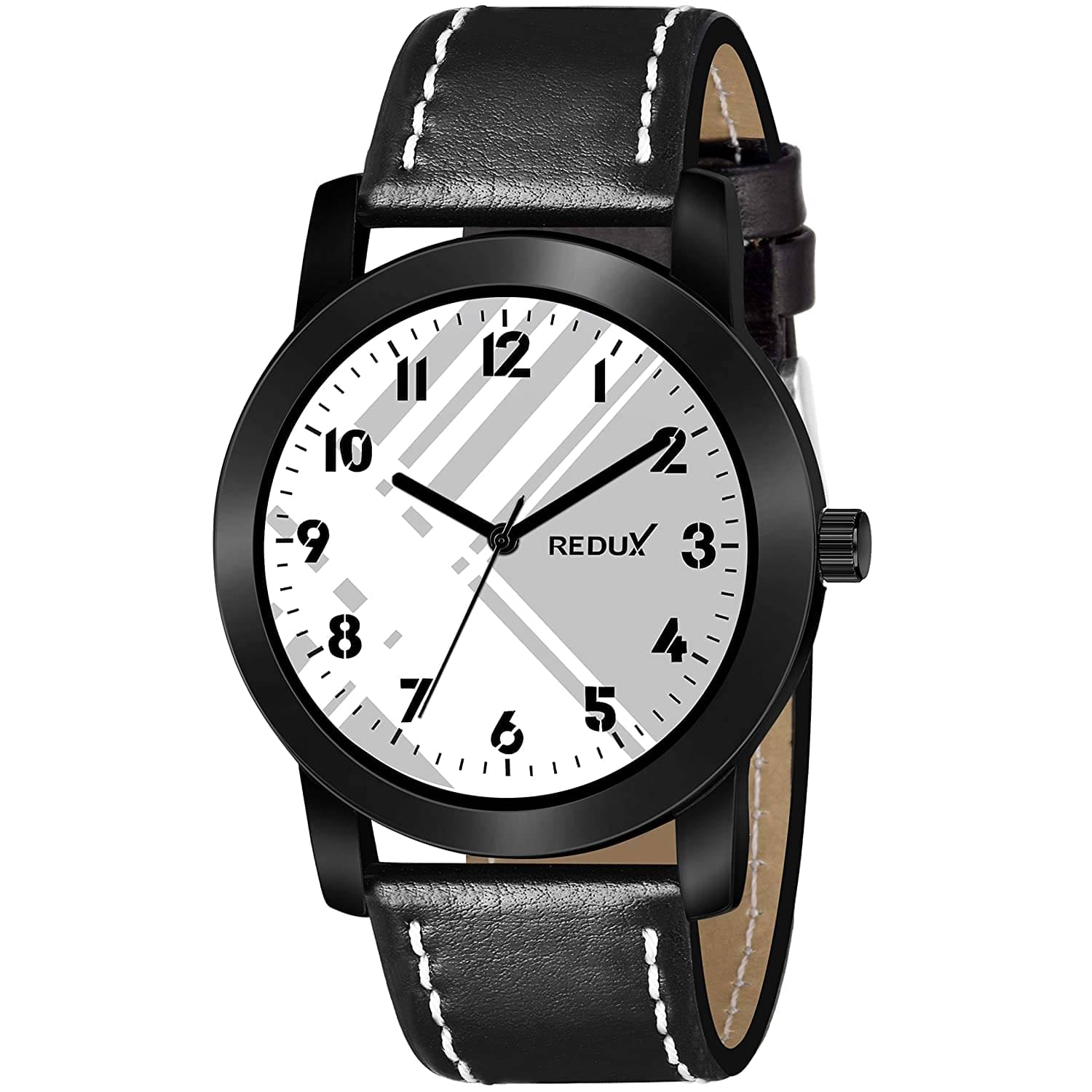     			Redux - Black Leather Analog Men's Watch