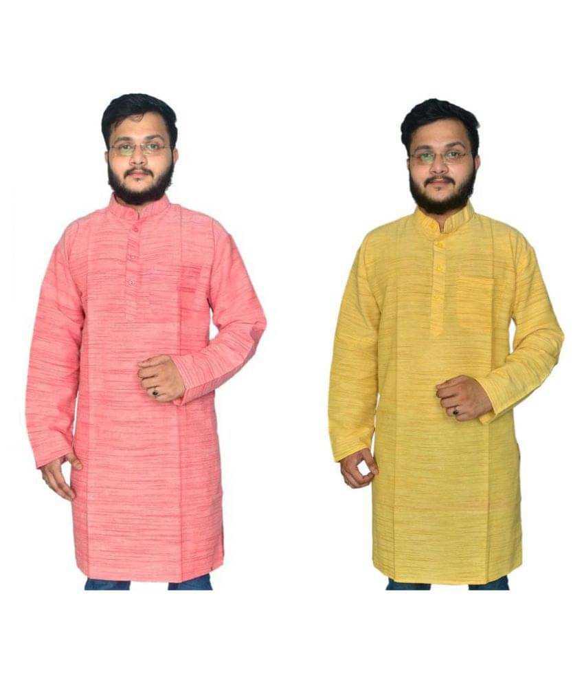 DESHBANDHU DBK Multi 100 Percent Cotton Kurta Pack of 2 DESHBANDHU DBK Multi 100 Percent Cotton Kurta Pack of 2