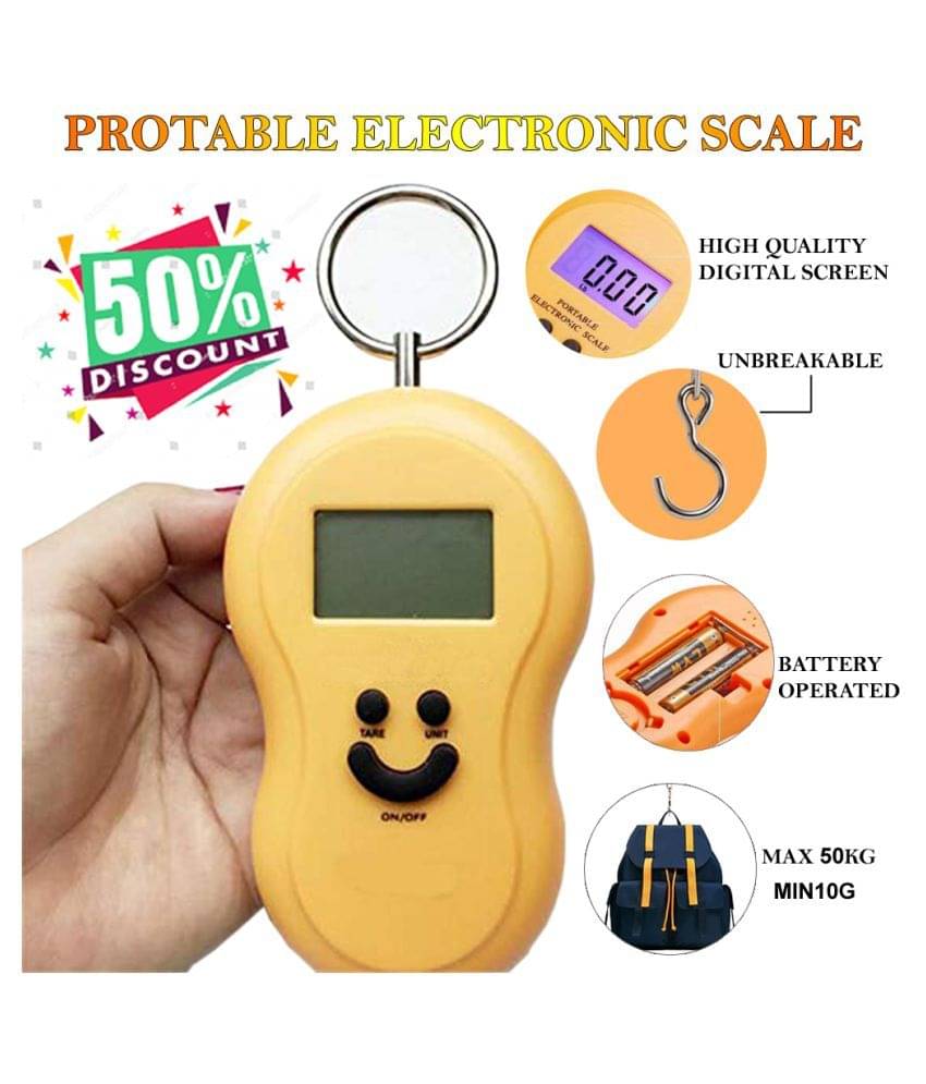 Electronic Scale with High Quality Digital Screen Smart Design Bigger Volume wit Digital Luggage Weighing Scales Weighing Capacity - 50 Kg Electronic Scale with High Quality Digital Screen Smart Design Bigger Volume wit Digital Luggage Weighing Scales Weighing Capacity - 50 Kg