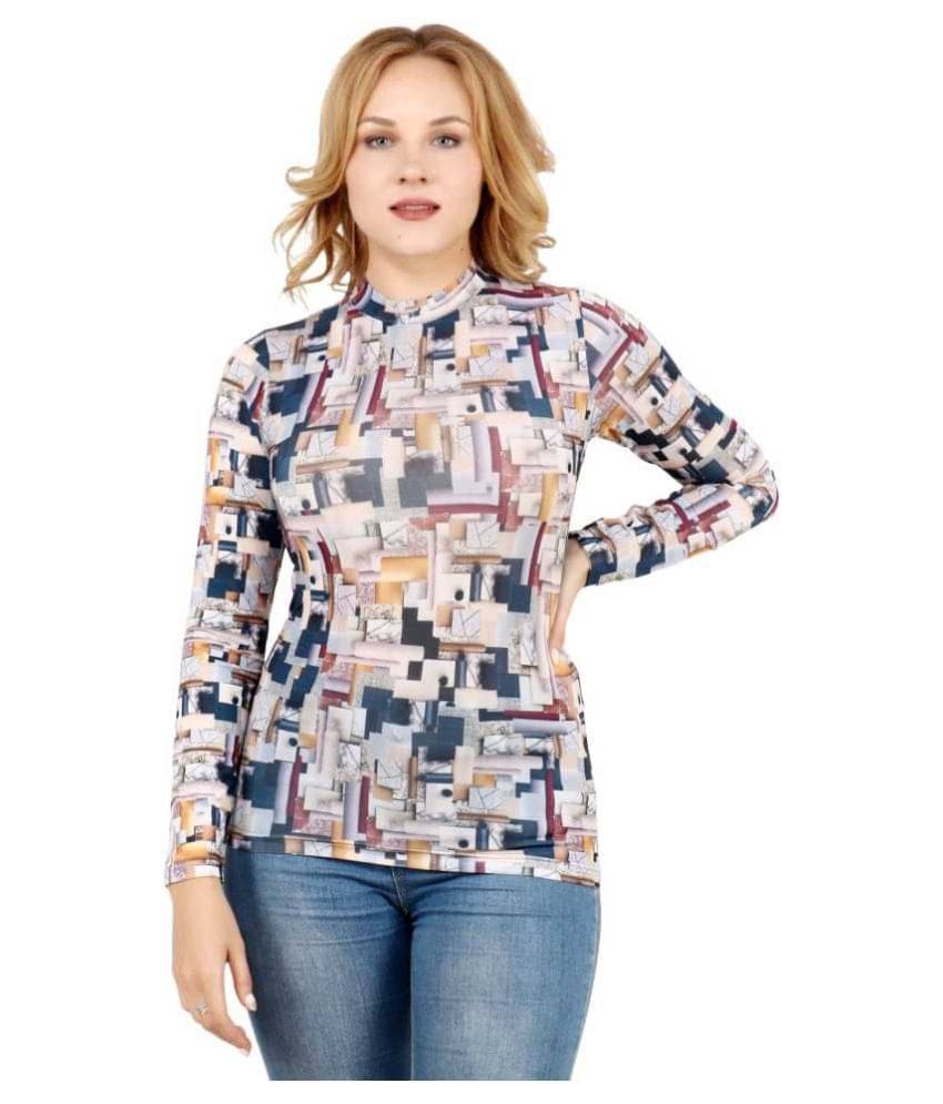    			POPWINGS Women's Polyester Regular Top ( Multicolor )