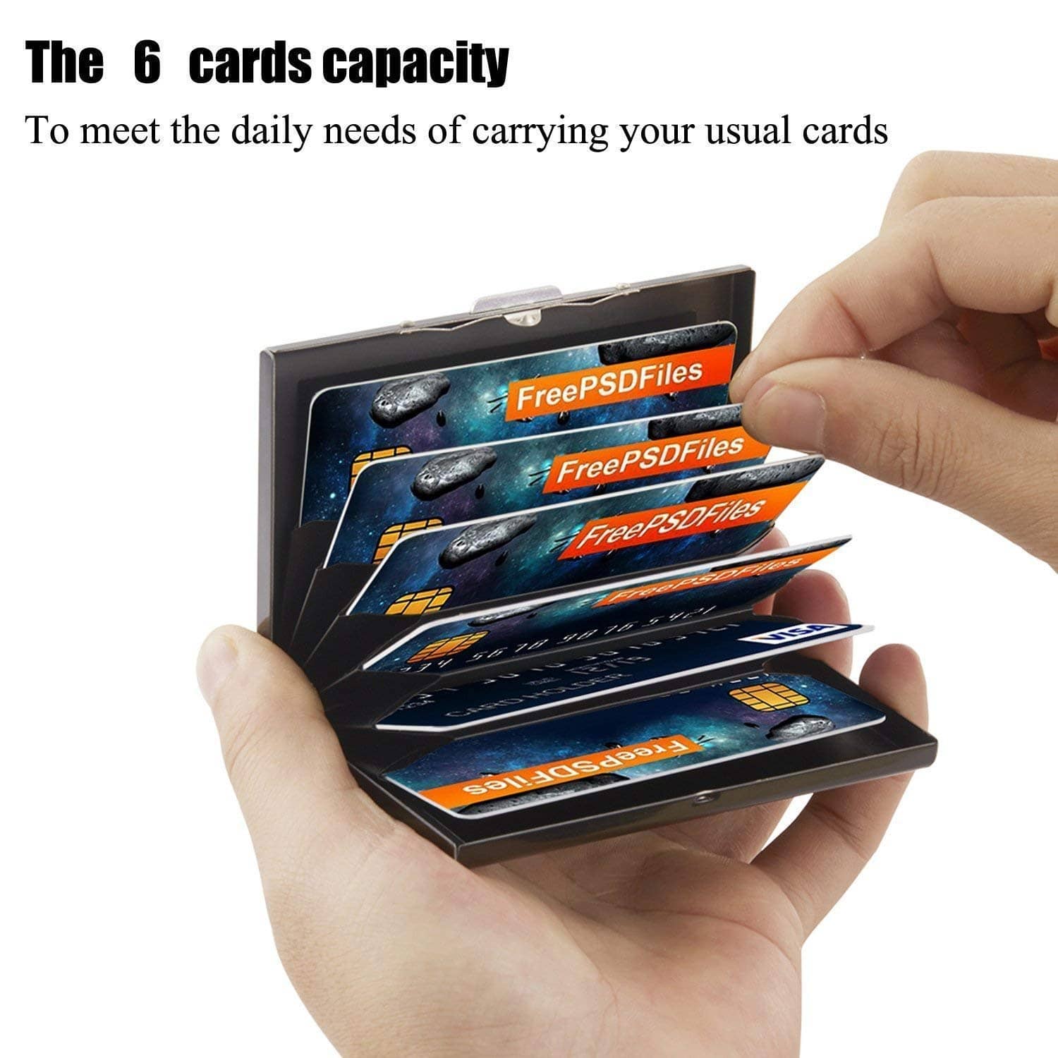 RFID Credit Card Holder Protector Stainless Steel Credit Card Case Metal Card Wallet ID Card Case 6 Card Holder - Handbags | Buy online on ZillyBuy