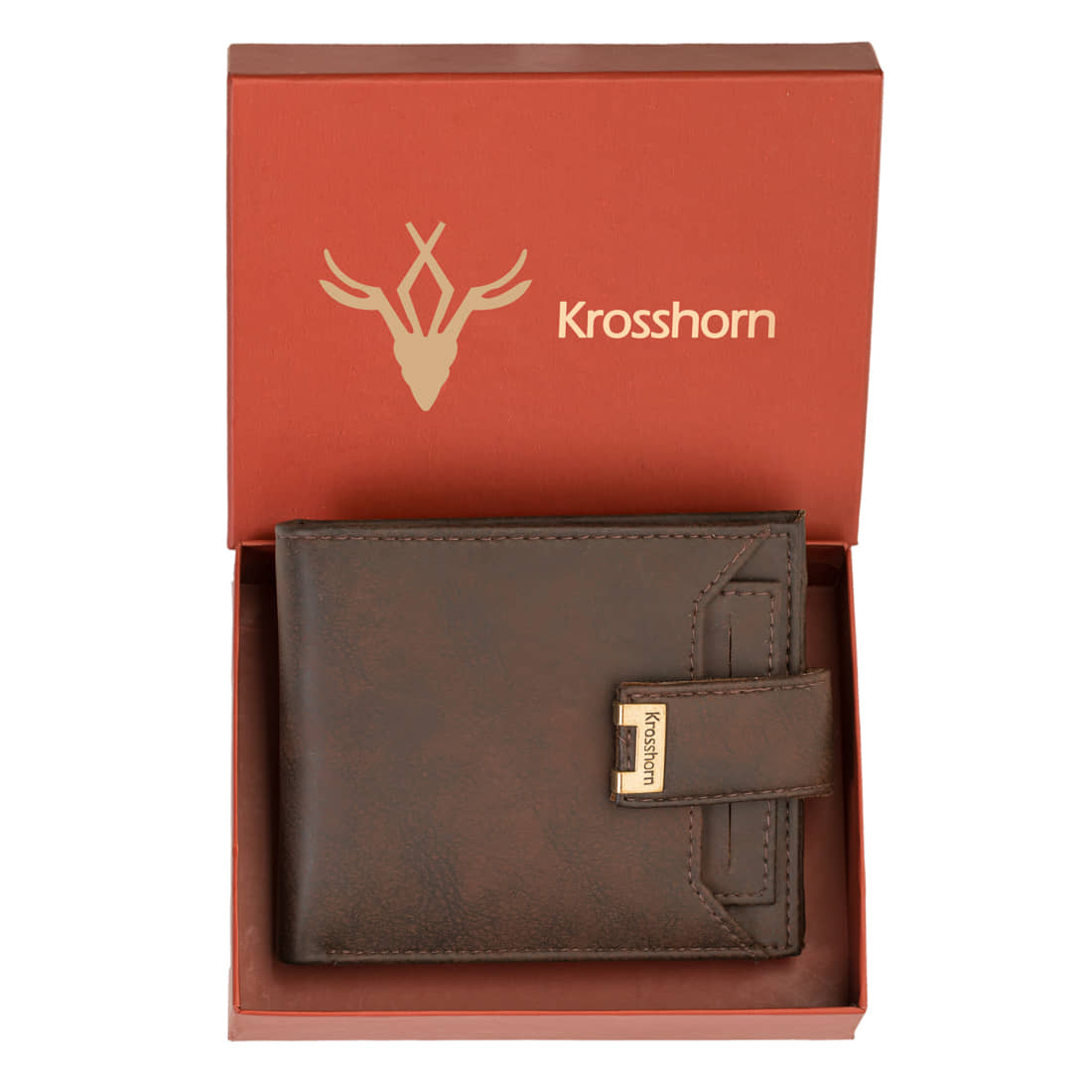 Krosshorn - Brown Faux Leather Men's Regular Wallet ( Pack of 1 ) - Handbags | Buy online on ZillyBuy