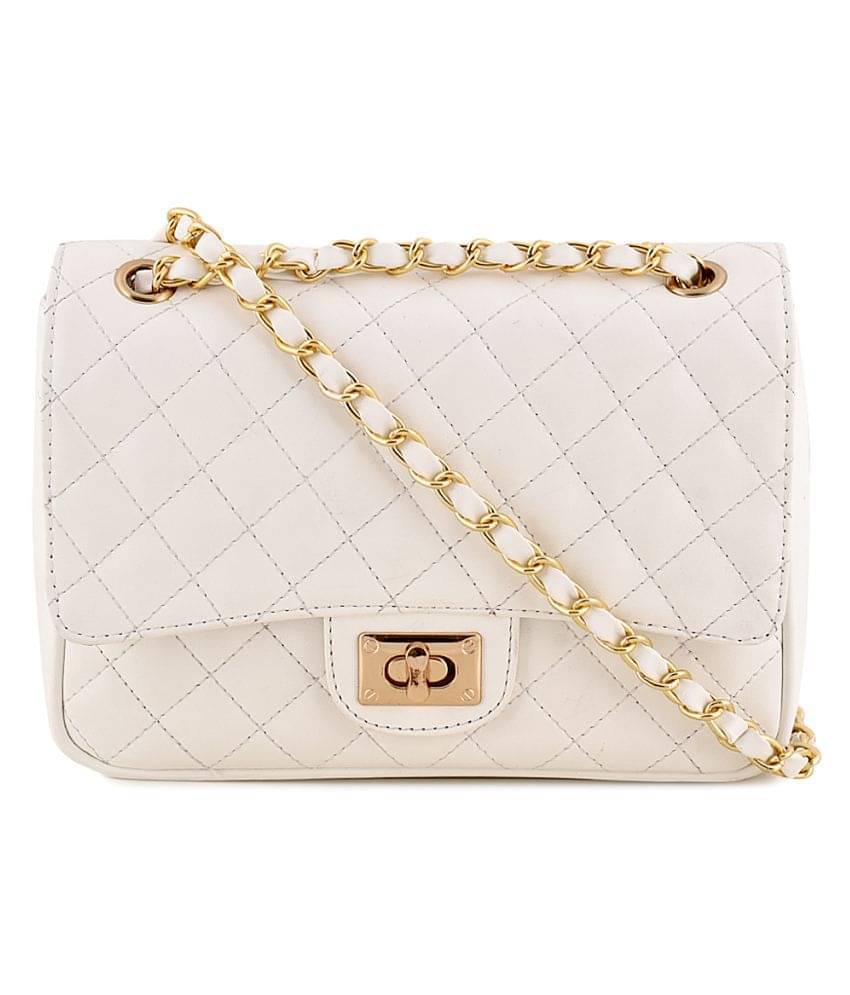     			Lychee Bags White P.U. Handheld