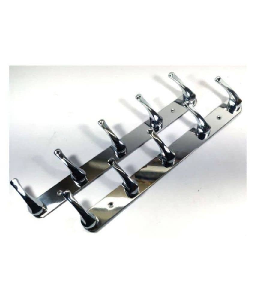 RR Collection Home Decor -Pack of 2- Stainless Steel 5 Pin Wall & Door surface mounted Hooks