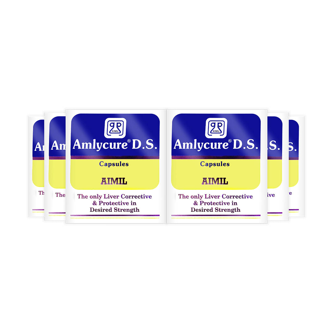     			AIMIL Amlycure D.S. Capsules Liver Health Protector Natural Liver Herbal Tonic Metabolism Booster 20 No.s (Pack of 2)