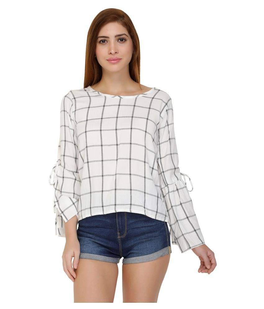 Chimpaaanzee Women's Viscose Regular Top ( White ) Chimpaaanzee Women's Viscose Regular Top ( White )