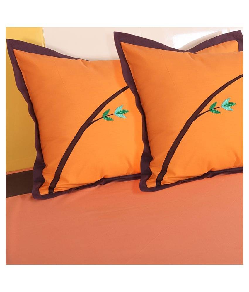 HUGS N RUGS - Pack of 2 Cotton Embroidered Regular Pillow Cover ( 152.4 cm(60) x 101.6 cm(40) ) - Yellow HUGS N RUGS - Pack of 2 Cotton Embroidered Regular Pillow Cover ( 152.4 cm(60) x 101.6 cm(40) ) - Yellow