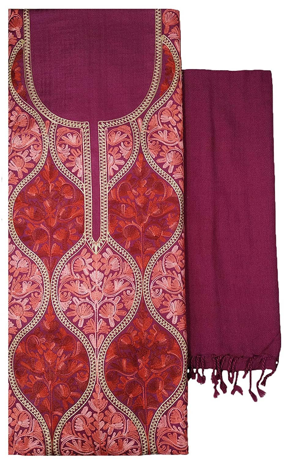 KASHMIRI Purple Woollen Unstitched Dress Material - Unstitched Fabrics | Buy online on ZillyBuy