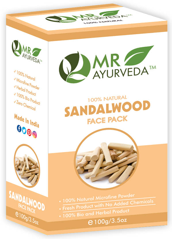 MR Ayurveda 100% Herbal Sandalwood Powder Face Pack Masks 100 gm