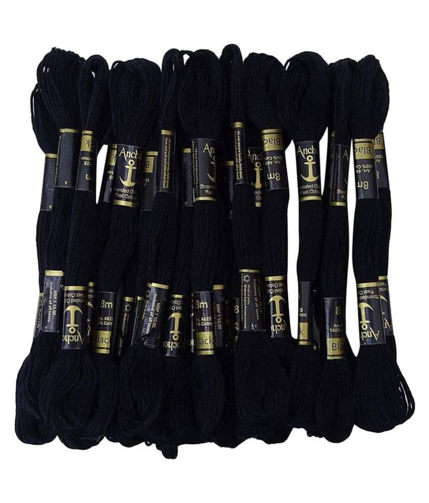     			PRANSUNITA Anchor Stranded Cotton 6 Strand Cross-Stitch Hand Embroidery Stranded Cotton Craft Sewing Floss Thread, Pack of 10