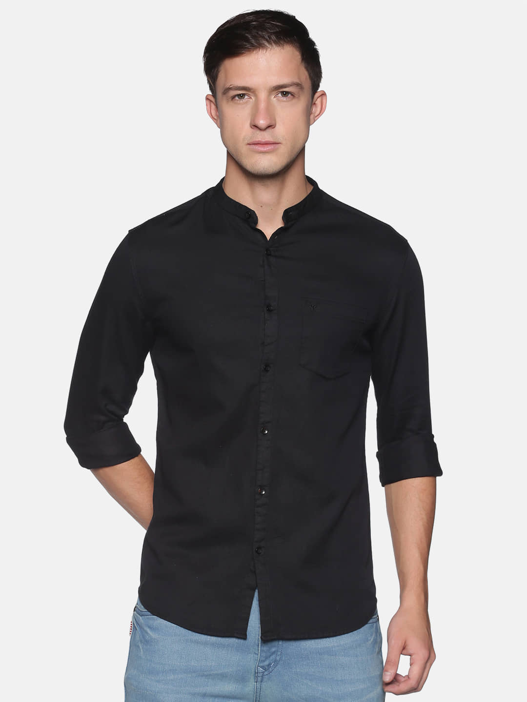 Showoff Cotton Blend Slim Fit Men's Casual Shirt - Black ( Pack of 1 )