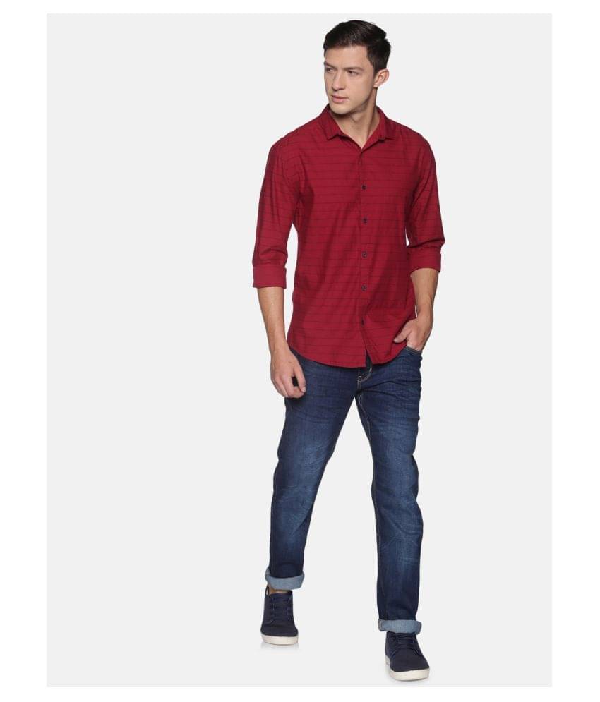     			Showoff Cotton Blend Slim Fit Men's Casual Shirt - Red ( Pack of 1 )