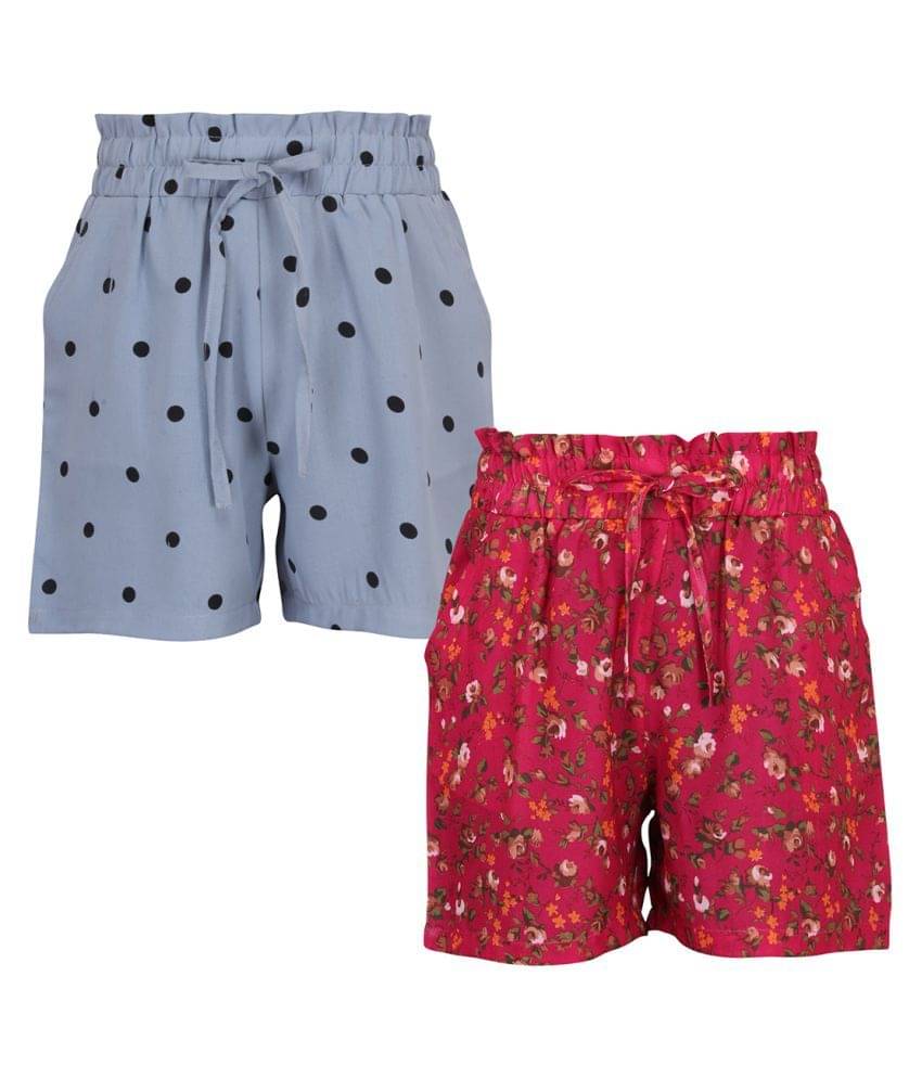Smart Casual Polka Dotted & Floral Printed Pair of Shorts Smart Casual Polka Dotted & Floral Printed Pair of Shorts