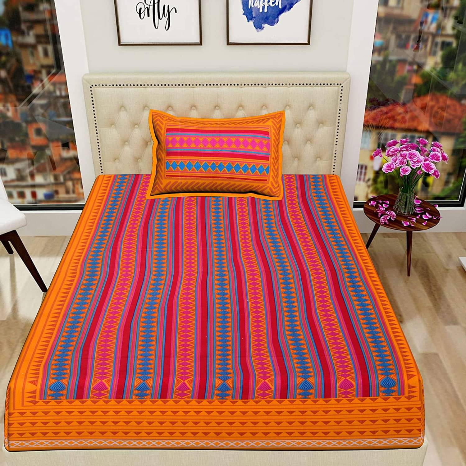     			Uniqchoice Cotton Single Bedsheet ( Yellow )