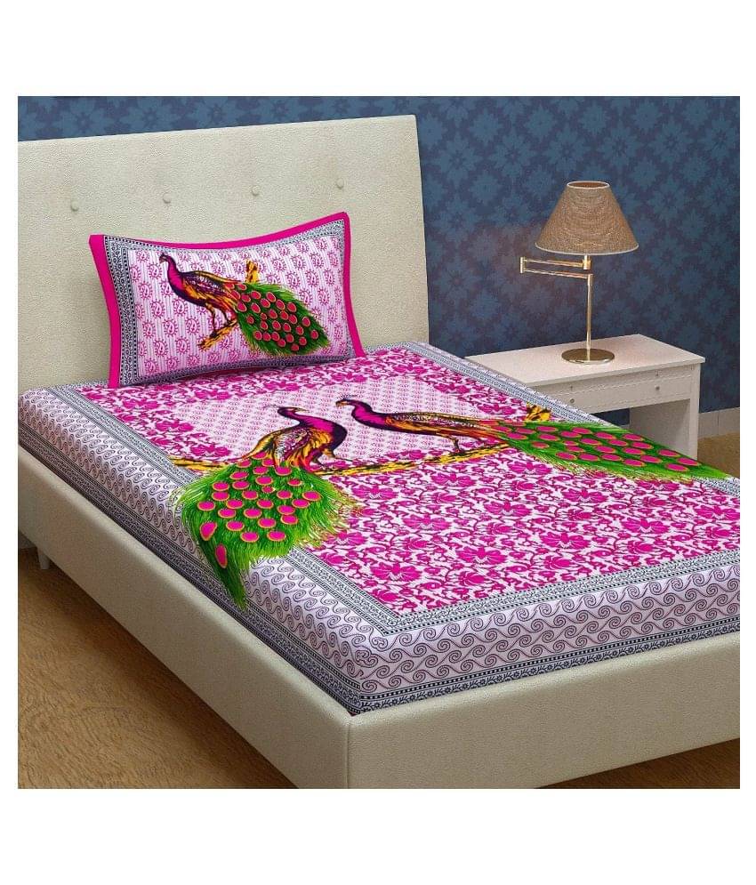     			Uniqchoice Cotton Single Bedsheet ( Pink )