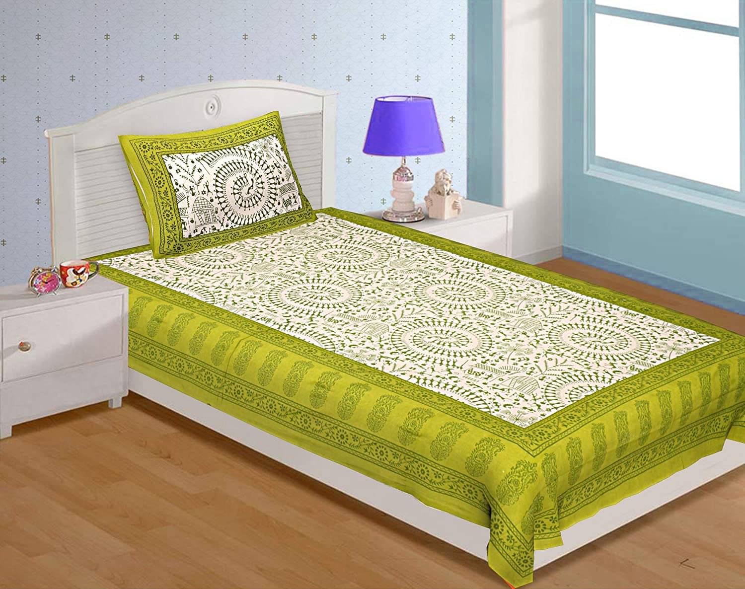 Uniqchoice Cotton Single Bedsheet with 1 Pillow Cover ( 220 cm x 153 cm ) Uniqchoice Cotton Single Bedsheet with 1 Pillow Cover ( 220 cm x 153 cm )