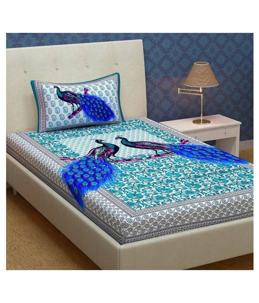     			Uniqchoice Cotton Single Bedsheet ( Turquoise )