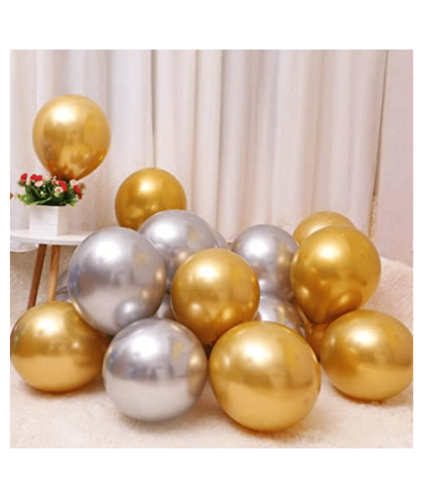     			Blooms Mall Golden & Silver & white  balloon set