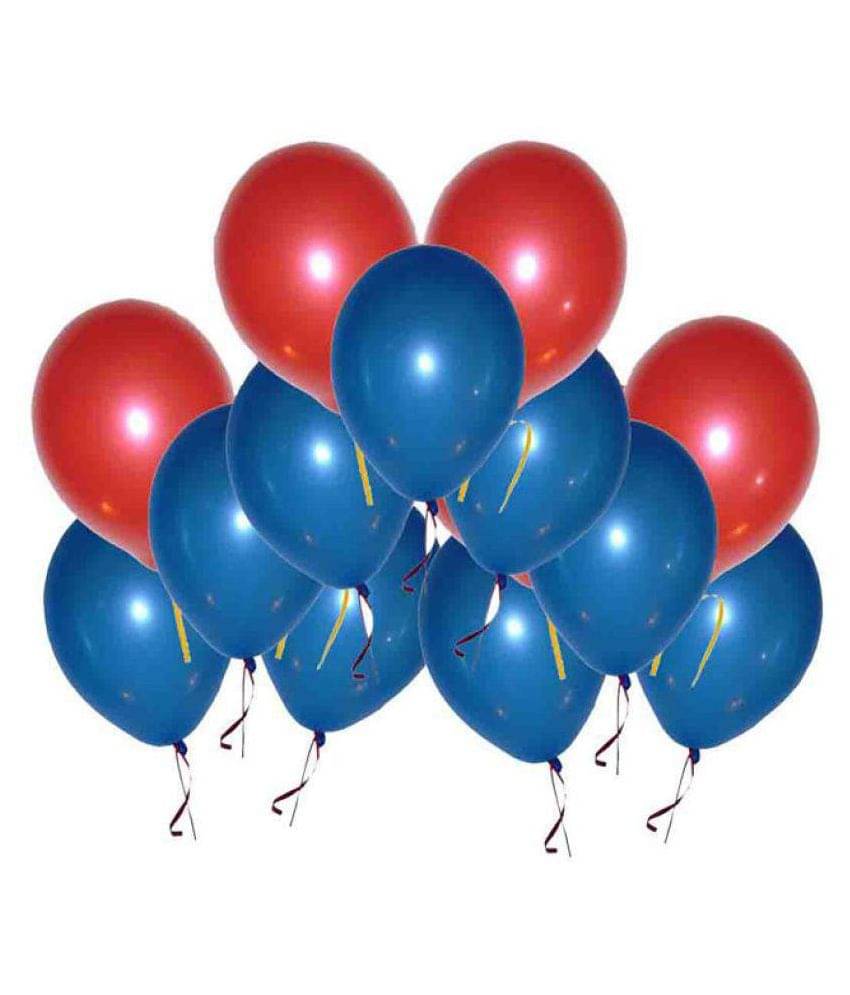     			Blooms Premium HD Red & Blue Metallic Balloons Combo - Pack of 100 Balloons