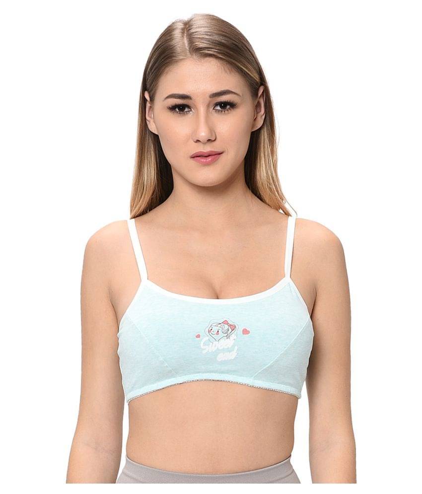 Elina Turquoise Cotton Solid Sports Bra     			Elina Turquoise Cotton Solid Sports Bra