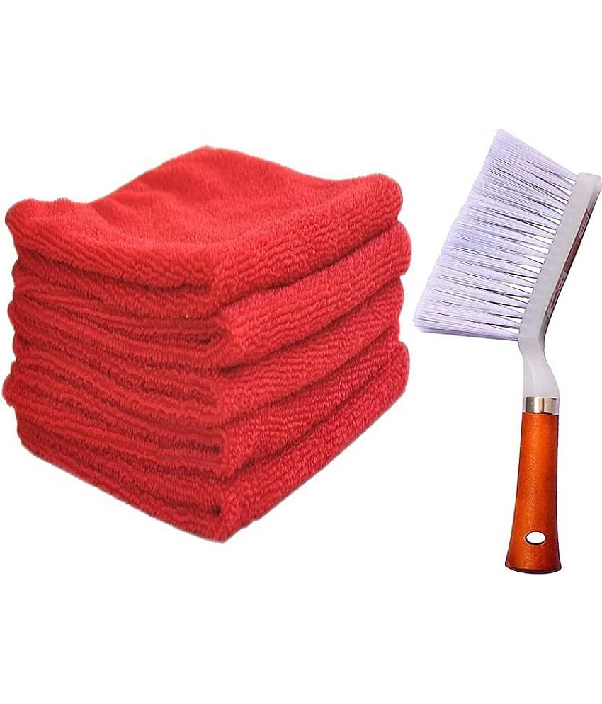 INGENS Long Bristle Plastic Cleaning Brush Along with Wooden