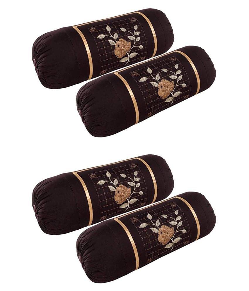 MAHALUXMI COLLECTION Pack of 4 Brown Pillow Cover     			MAHALUXMI COLLECTION Pack of 4 Brown Pillow Cover