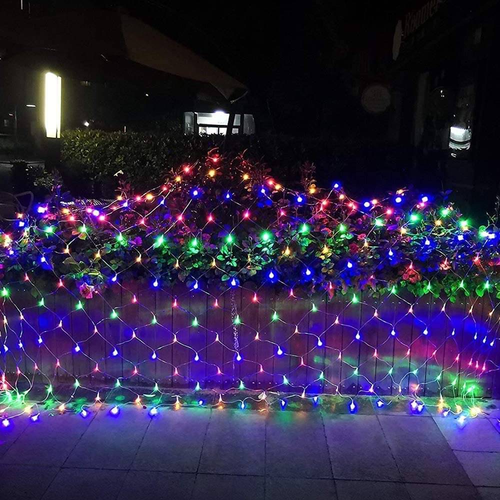     			MIRADH 3Mtr x 2Mtr Net 192 Led With 8 Mode String Lights Multi